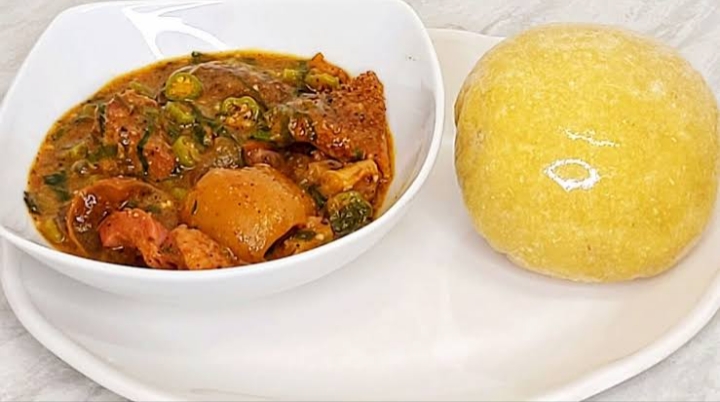 Eba and ogbono soup healthy Nigerian food combinations 